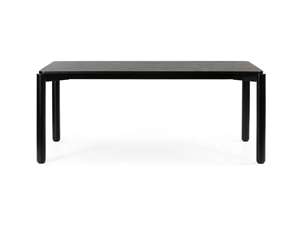 Schwarzer Holztisch für 6 Personen, 180 x 100 cm