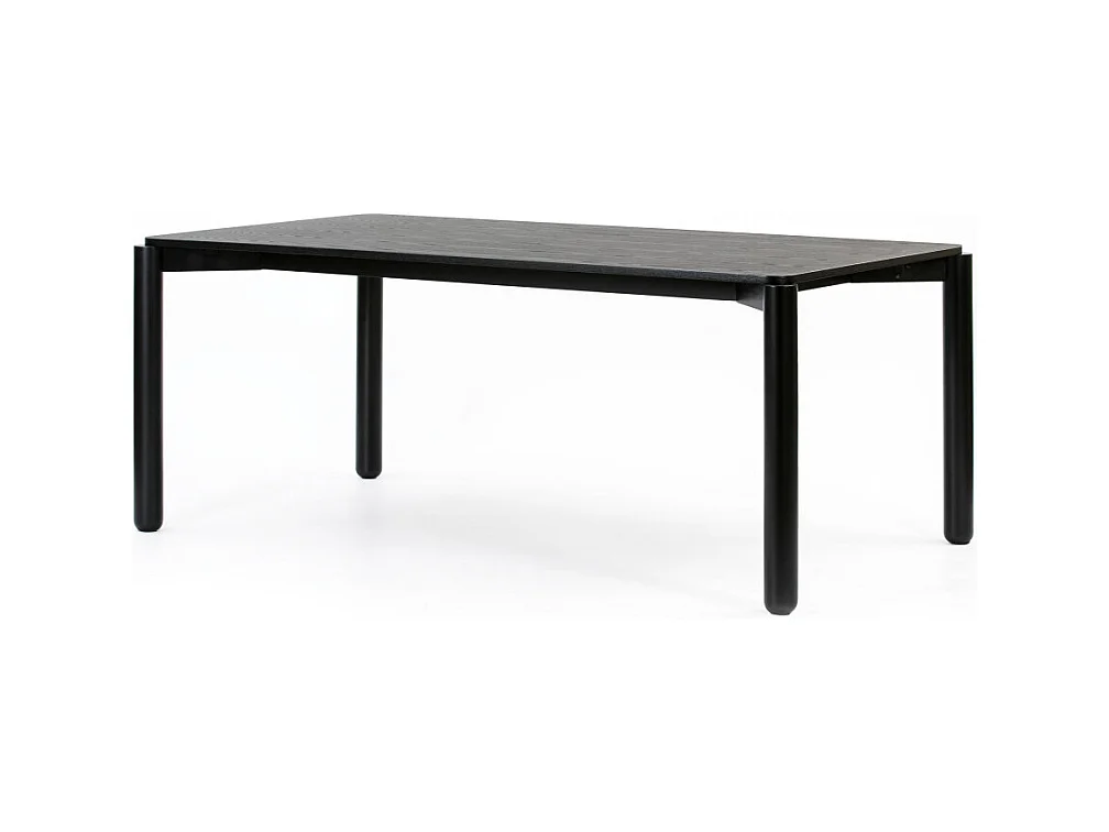 Schwarzer Holztisch für 6 Personen, 180 x 100 cm