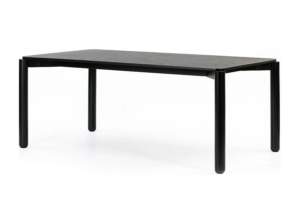 Tafel 6 plaatsen in zwart hout 180x100 cm