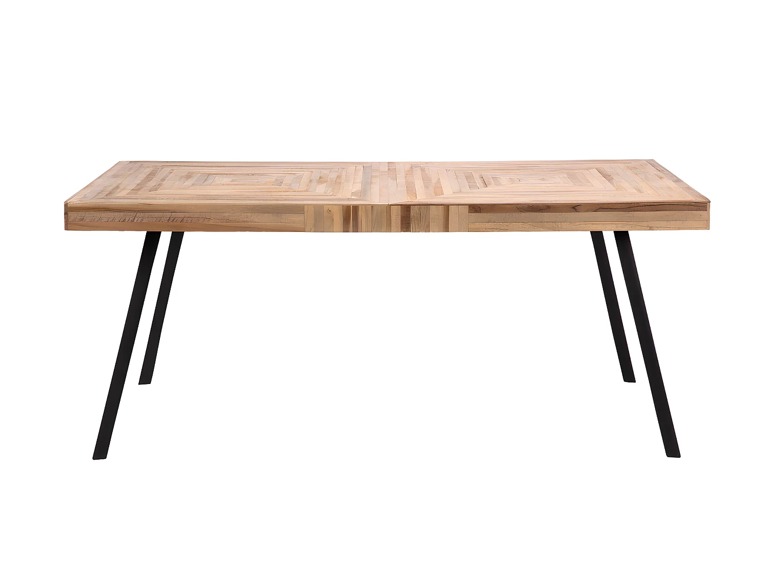 Pamenang - Table à manger 8 personnes en métal et teck recyclé 180x90cm - Bois