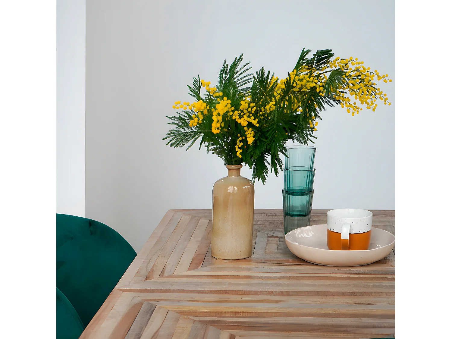 Pamenang - Table à manger 8 personnes en métal et teck recyclé 180x90cm - Bois
