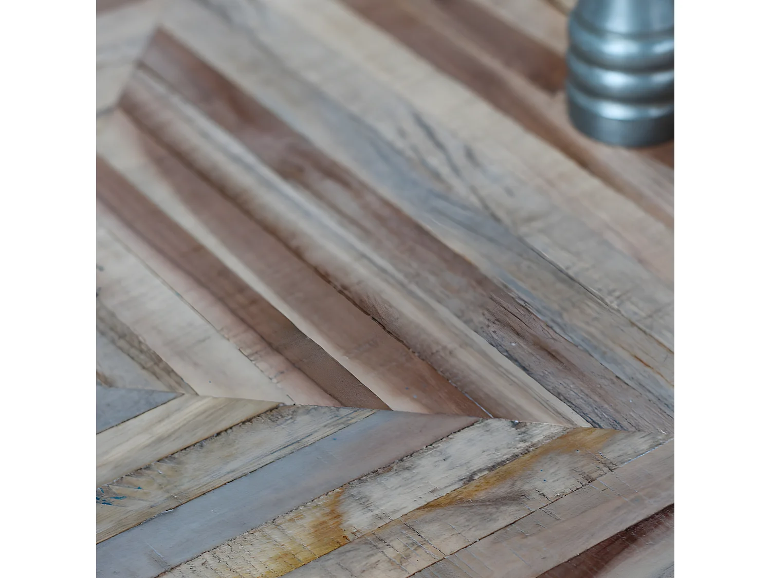 Pamenang - Table à manger 8 personnes en métal et teck recyclé 180x90cm - Bois