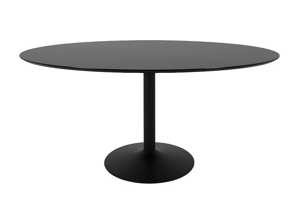 Taco elipse - Table à manger 6 personnes ovale en bois - Noir