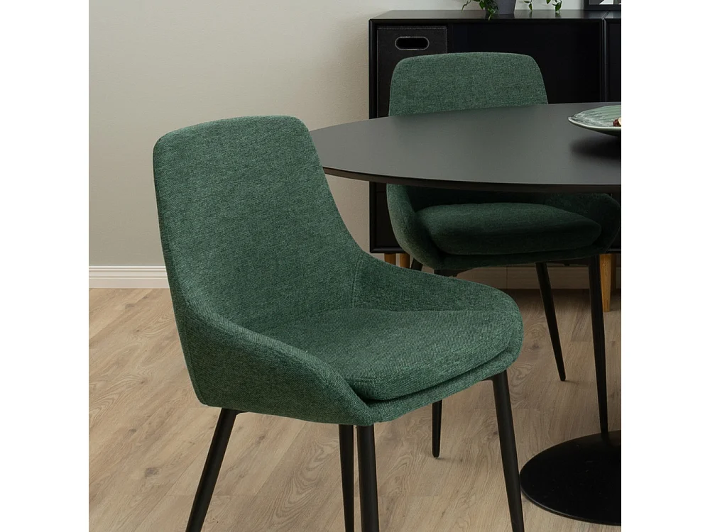 Taco elipse - Table à manger 6 personnes ovale en bois - Noir