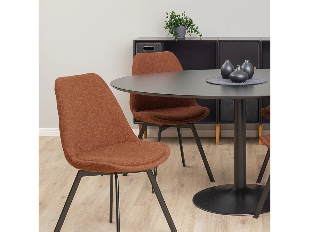 Taco elipse - Table à manger 6 personnes ovale en bois - Noir