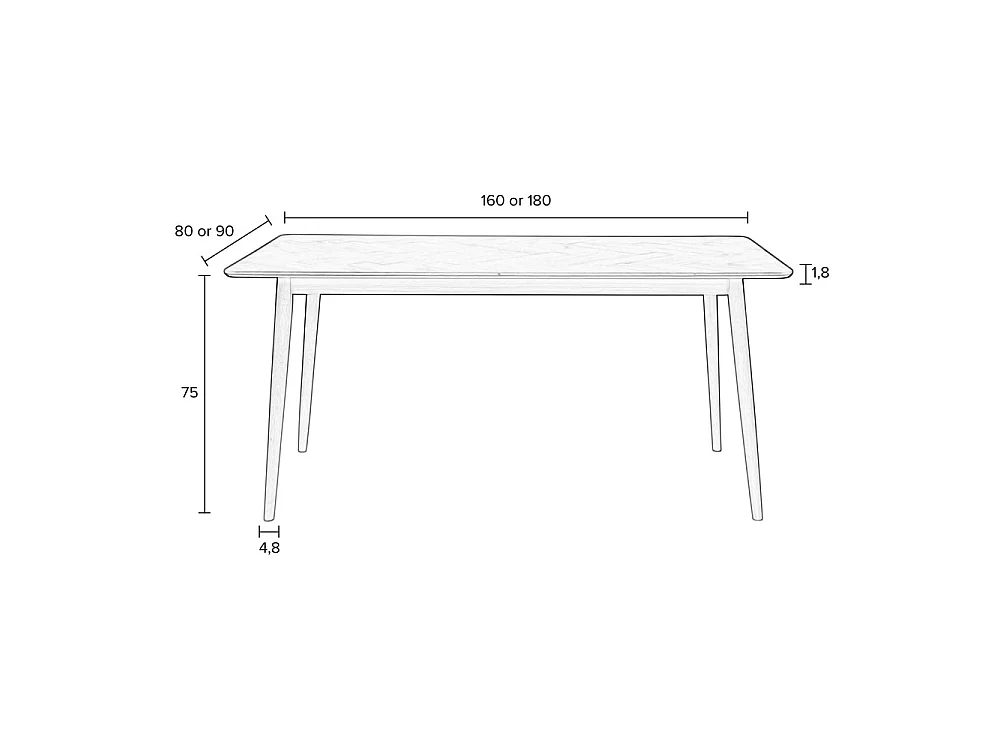 Fabio - Table à manger 8 personnes en bois - Bois clair