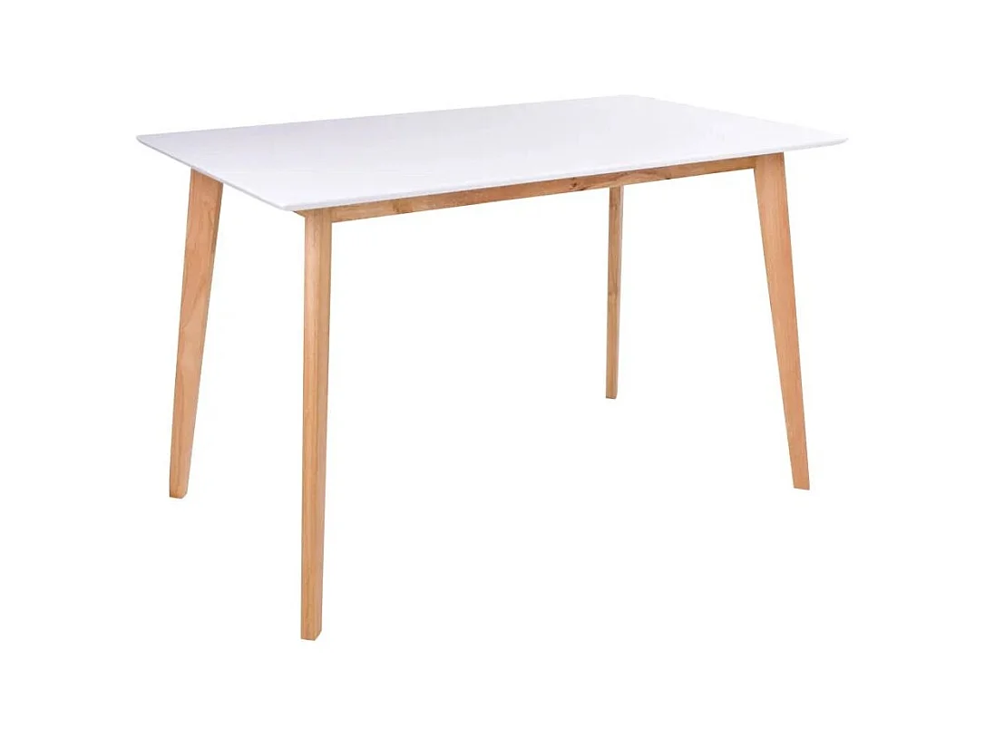 Table de salle à manger VOJENS – Style scandinave et format compact-Blanc