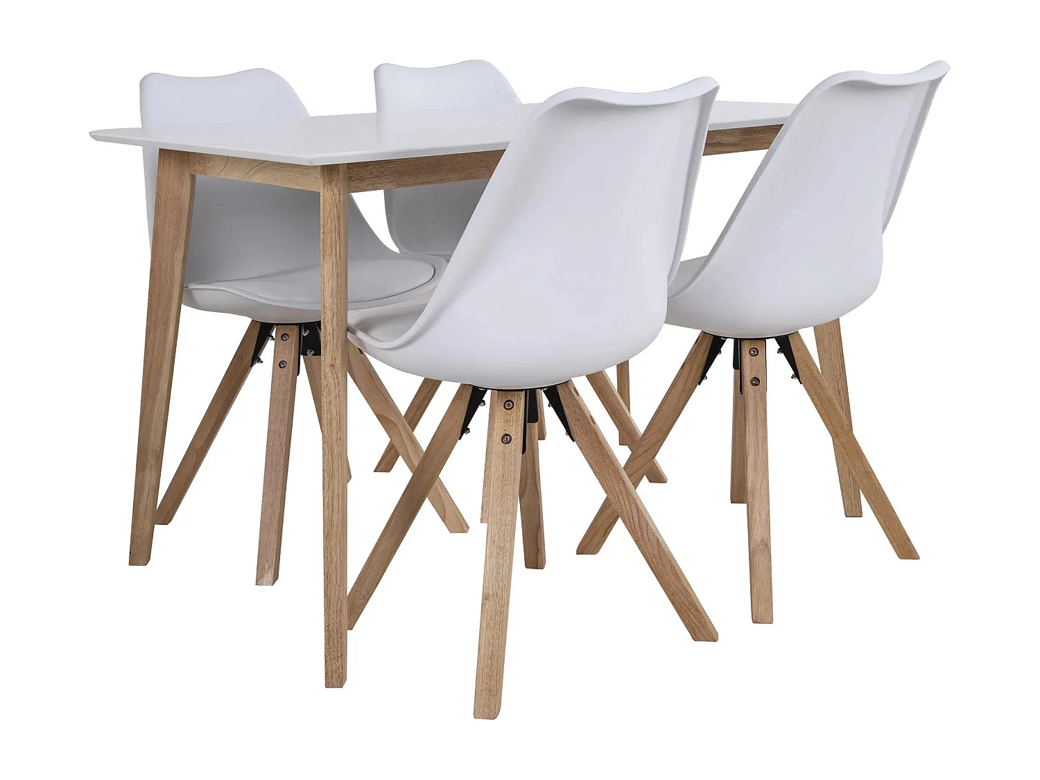 Table de salle à manger VOJENS – Style scandinave et format compact-Blanc