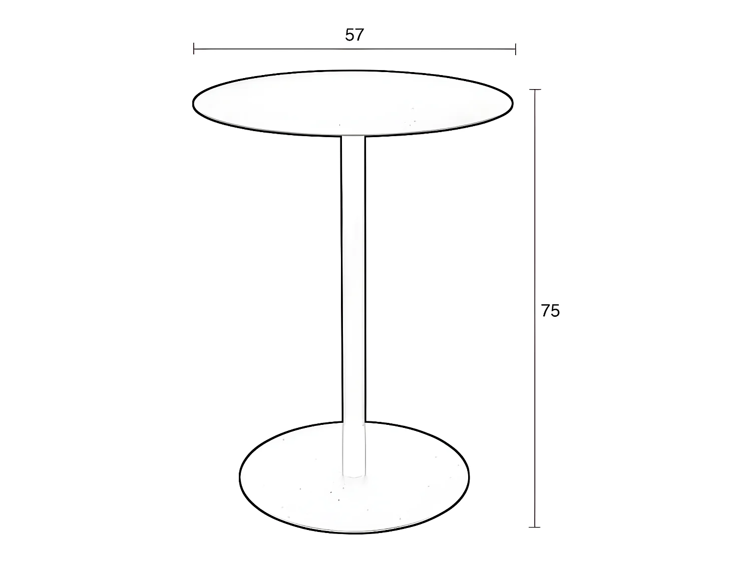 Snow - Table de bistrot ronde en métal ø57cm - Noir