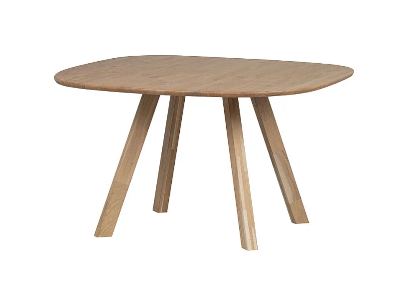 Tablo - Table à manger de forme organique en bois 130x130cm - Couleur - Bois clair