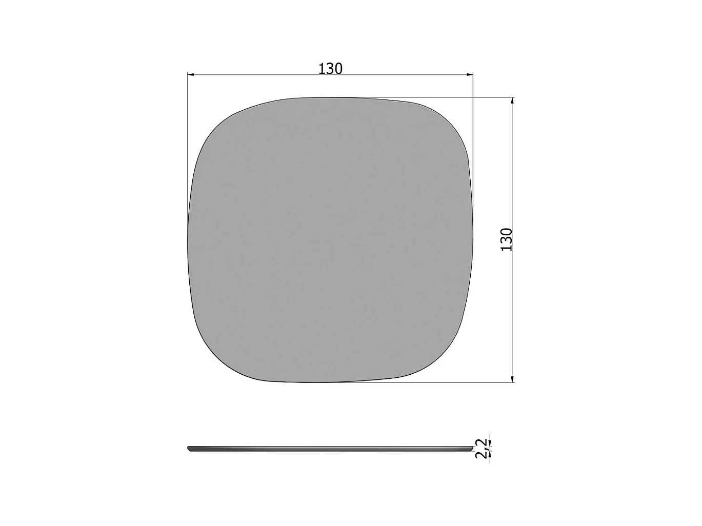 Tablo - Table à manger de forme organique en bois 130x130cm - Couleur - Bois clair