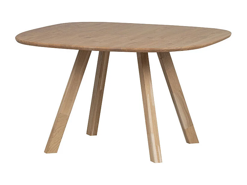 Tablo - Table à manger de forme organique en bois 130x130cm - Couleur - Bois clair