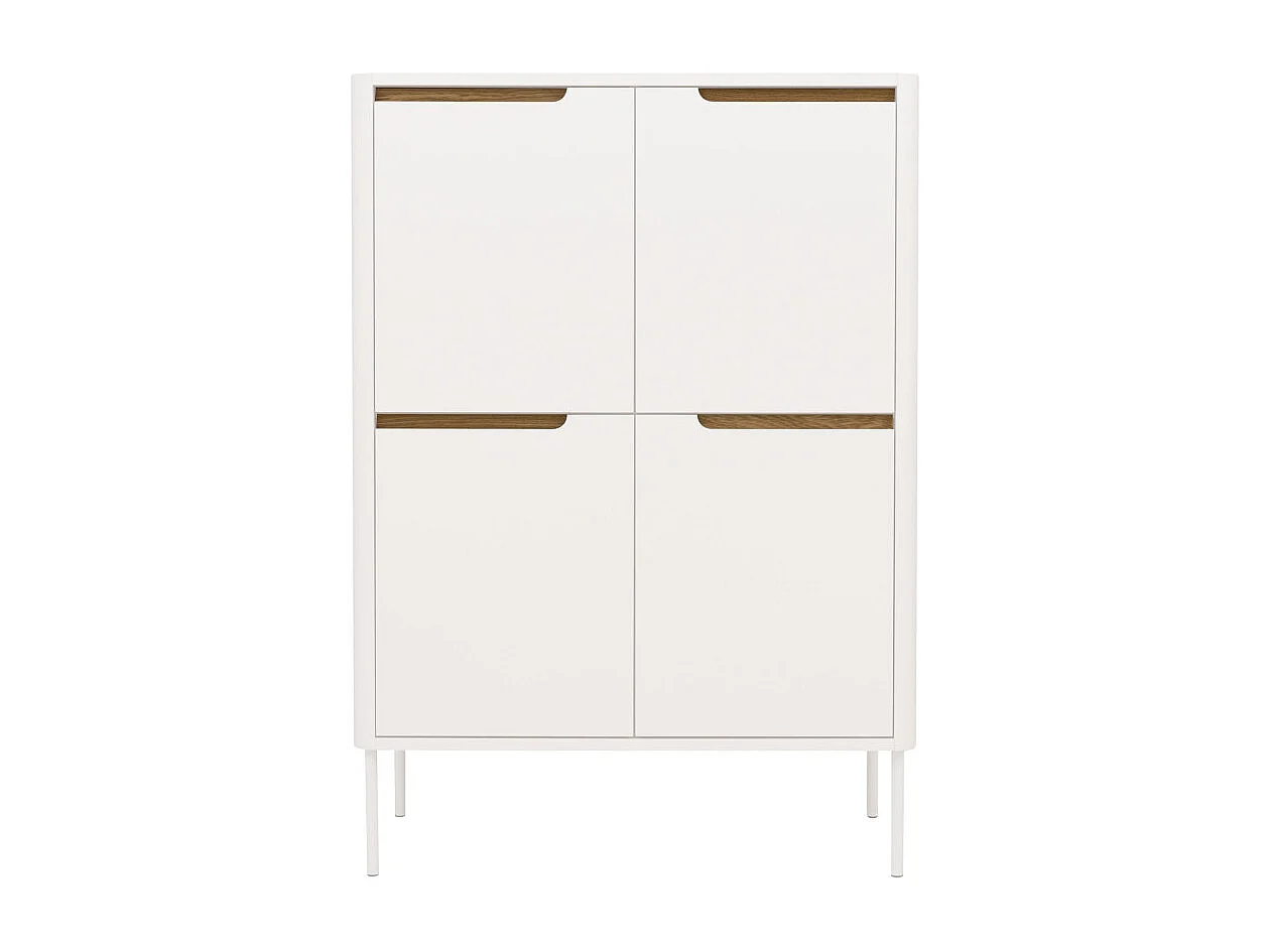 Switch - Buffet haut en bois 4 portes H128cm : Couleur - Blanc