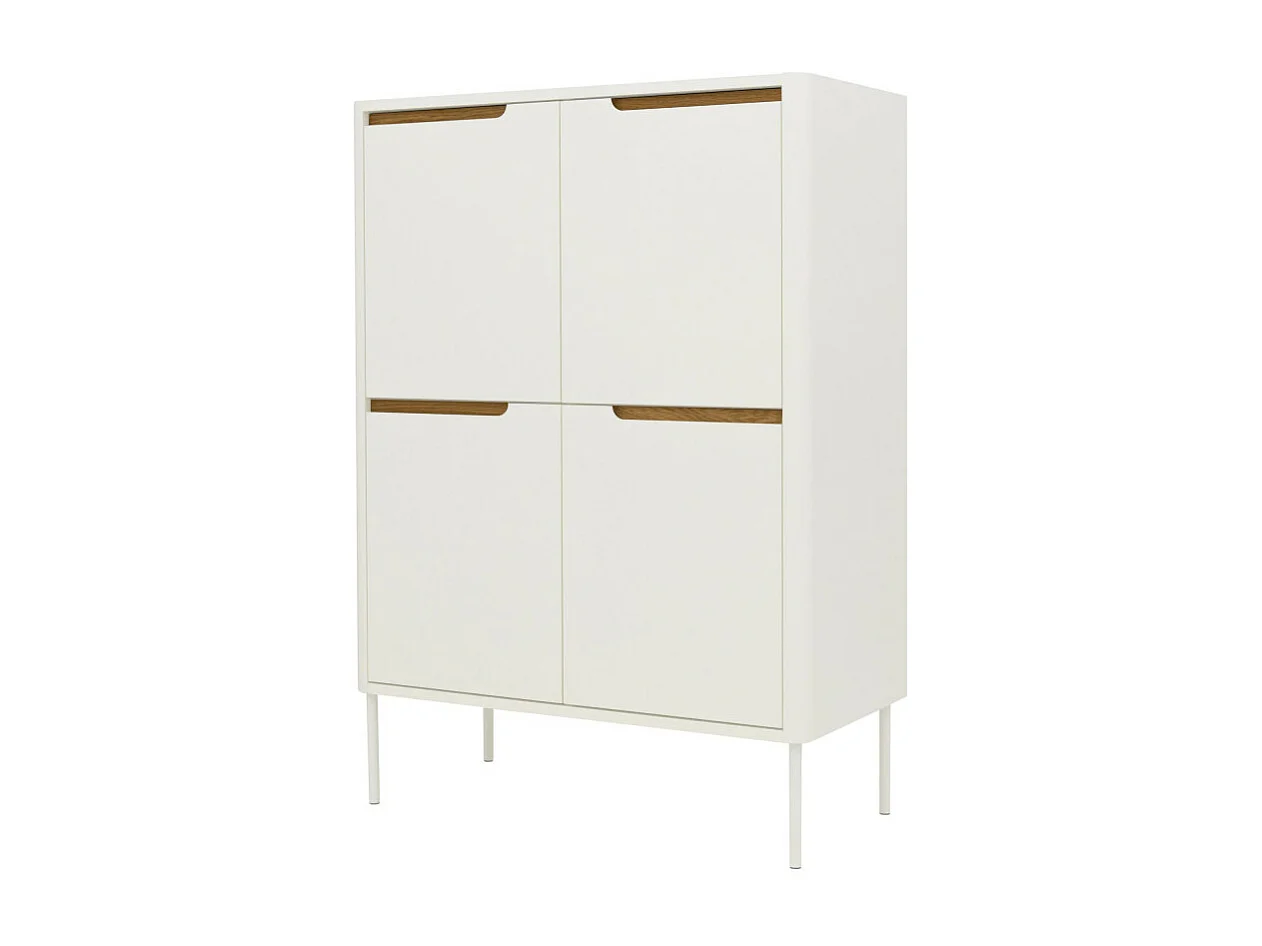 Switch - Buffet haut en bois 4 portes H128cm : Couleur - Blanc