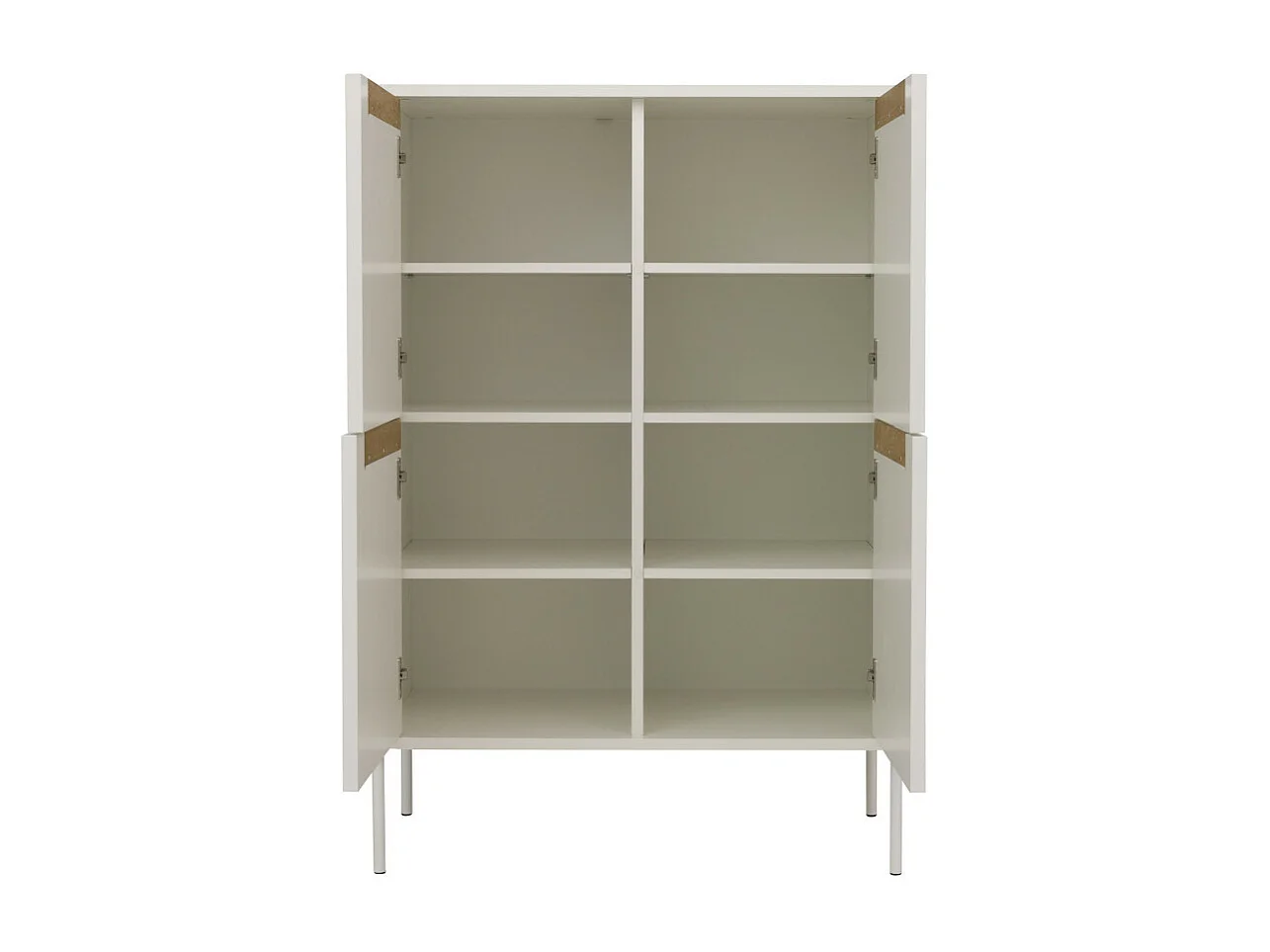 Switch - Buffet haut en bois 4 portes H128cm : Couleur - Blanc
