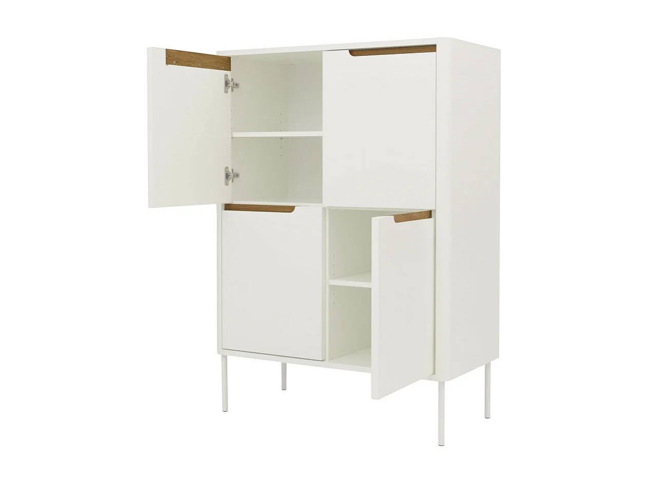 Switch - Buffet haut en bois 4 portes H128cm : Couleur - Blanc