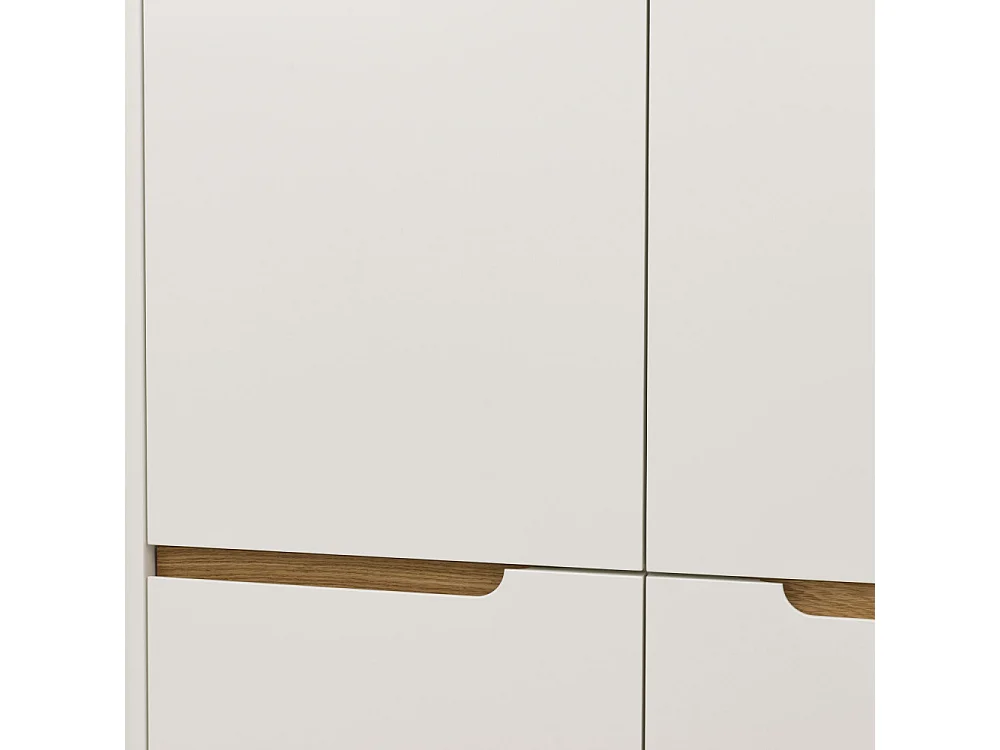 Switch - Buffet haut en bois 4 portes H128cm : Couleur - Blanc