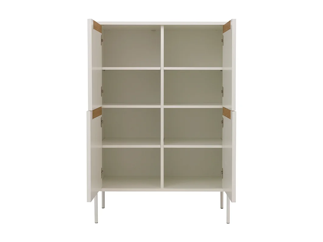 Switch - Buffet haut en bois 4 portes H128cm : Couleur - Blanc