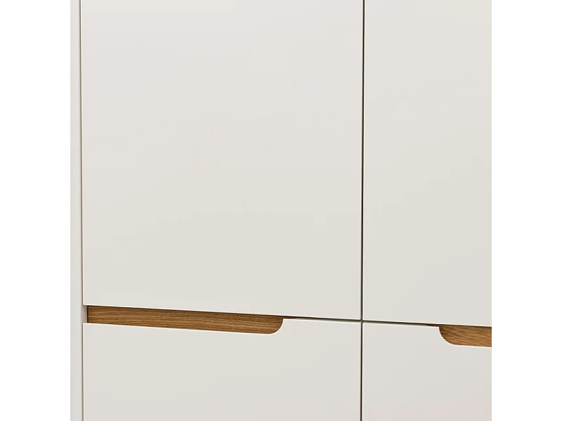 Switch - Buffet haut en bois 4 portes H128cm : Couleur - Blanc