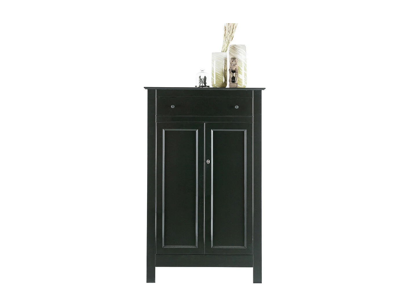 Eva - Buffet haut vintage pin massif - Noir