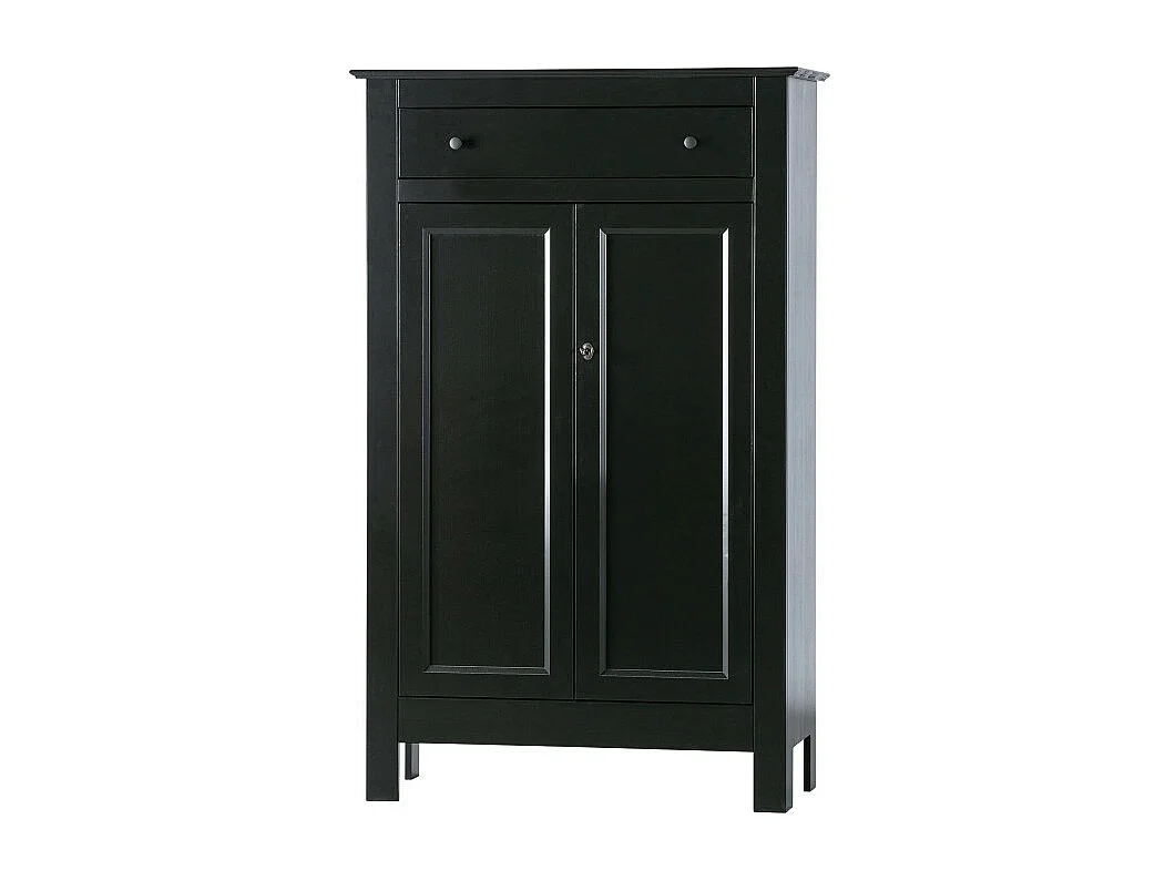 Eva - Buffet haut vintage pin massif - Noir