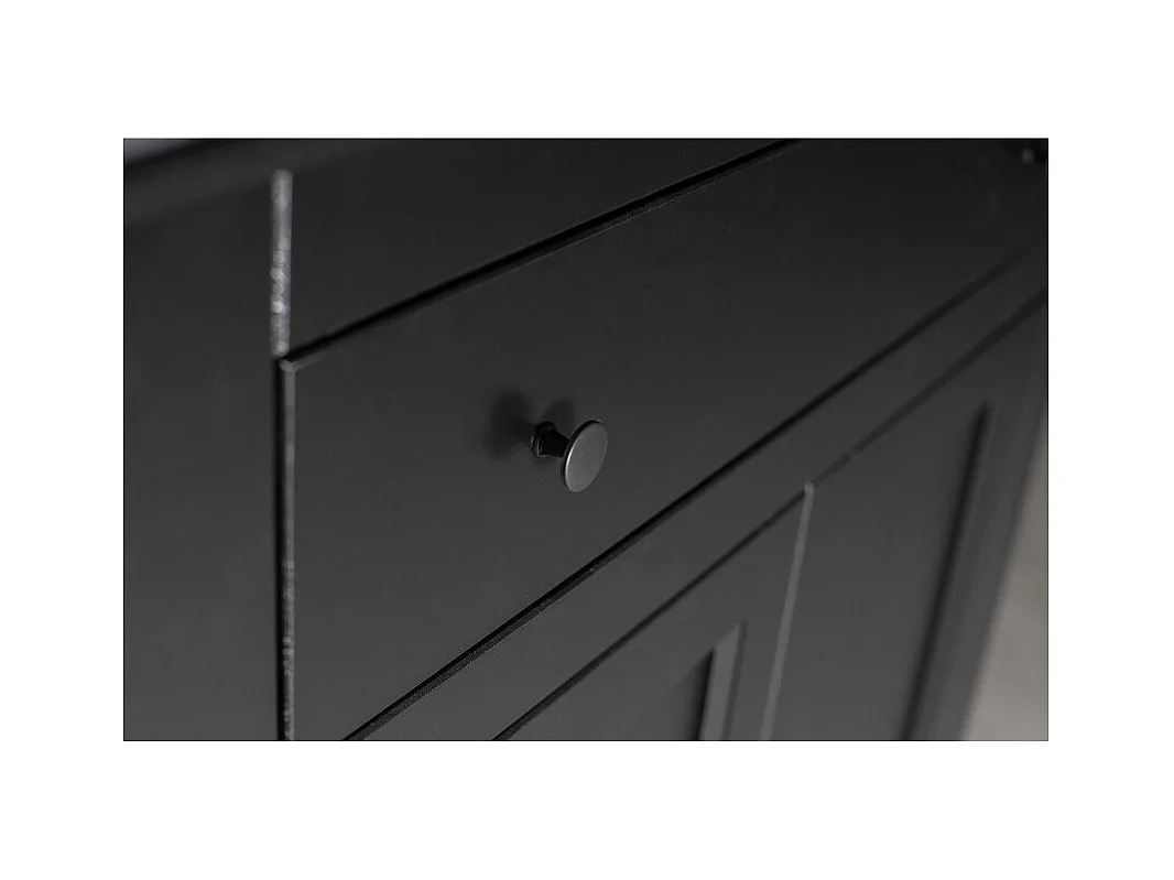 Eva - Buffet haut vintage pin massif - Noir