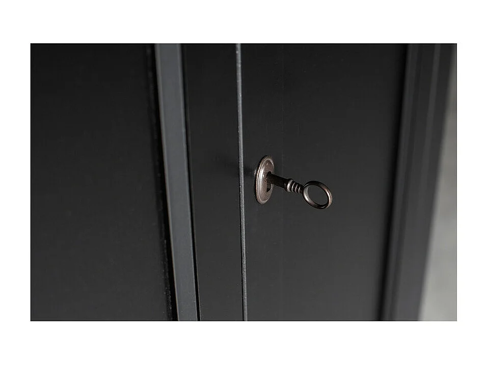 Eva - Buffet haut vintage pin massif - Noir