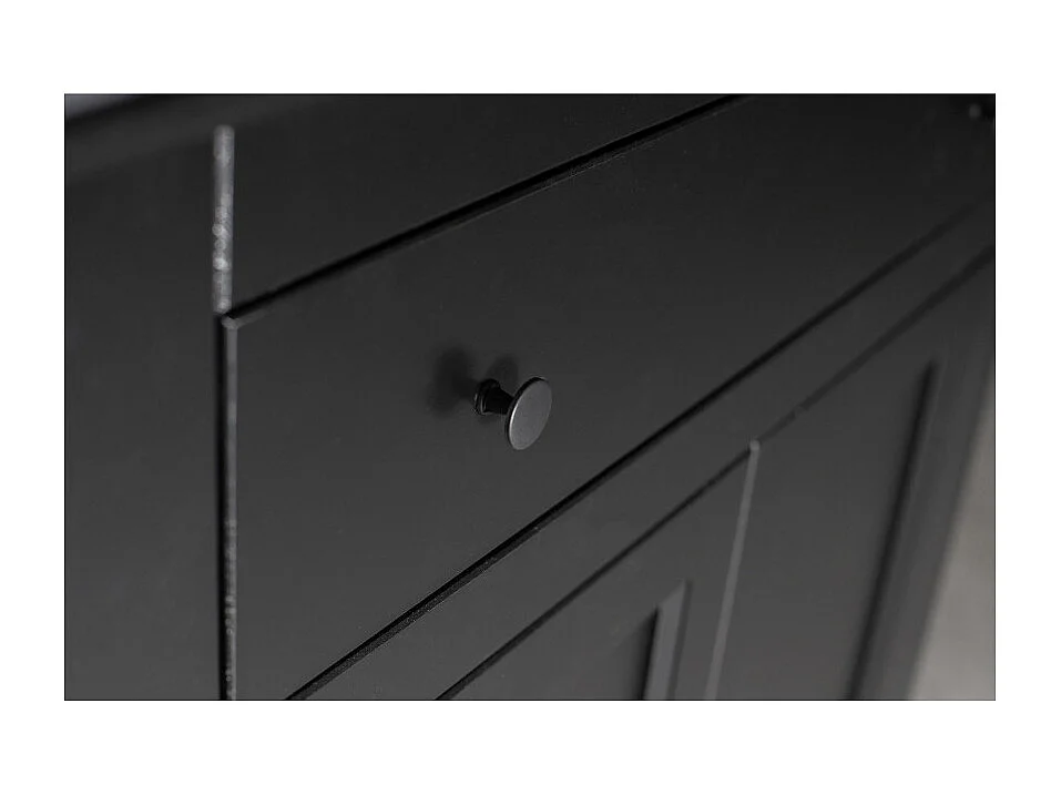 Eva - Buffet haut vintage pin massif - Noir