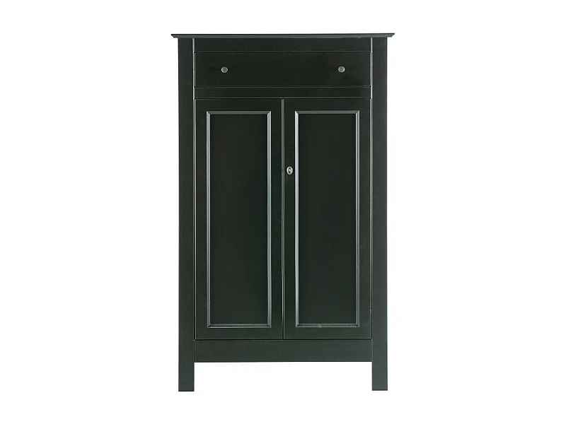 Eva - Buffet haut vintage pin massif - Noir