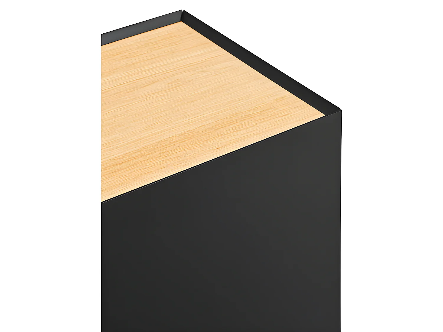 Arista - Buffet en bois 4 portes 3 tiroirs L165cm : Couleur - Noir