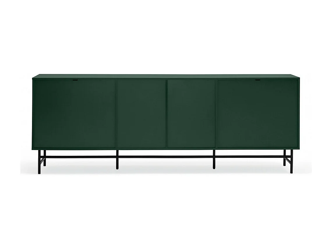 Punto - Buffet en bois 2 portes 8 tiroirs L212cm : Couleur - Vert forêt