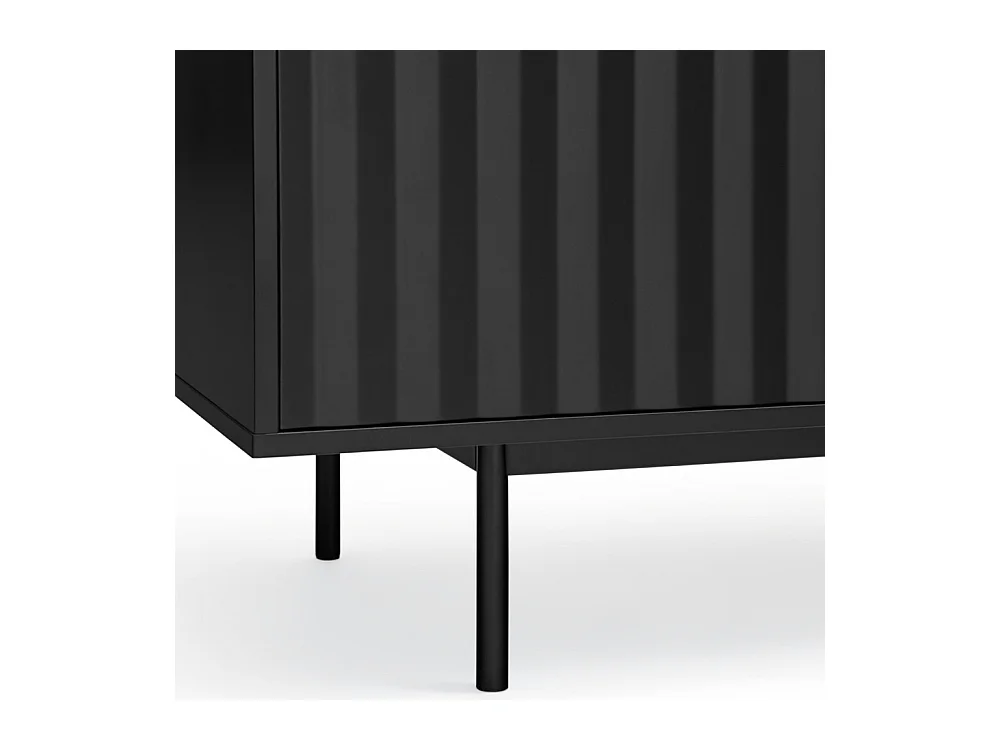 Sierra - Buffet en bois 4 portes 3 tiroirs L211cm : Couleur - Noir