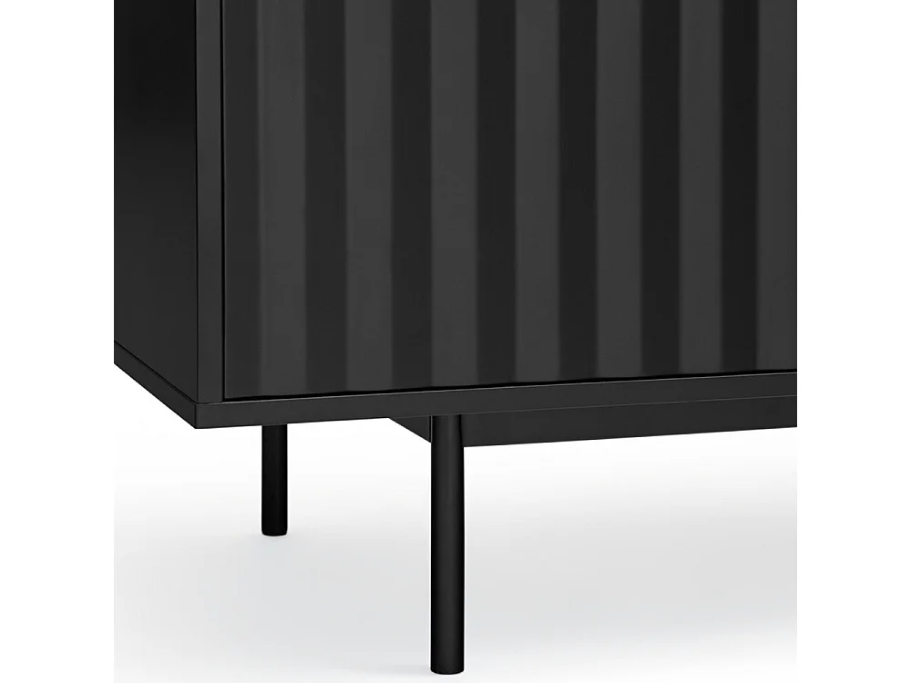 Sierra - Buffet en bois 4 portes 3 tiroirs L211cm : Couleur - Noir