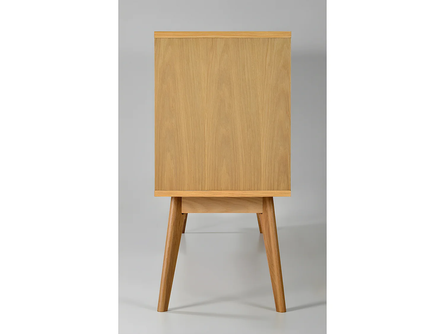 Ström - Buffet design 2 portes 3 tiroirs chêne - Couleur - Porte vert eucalyptus