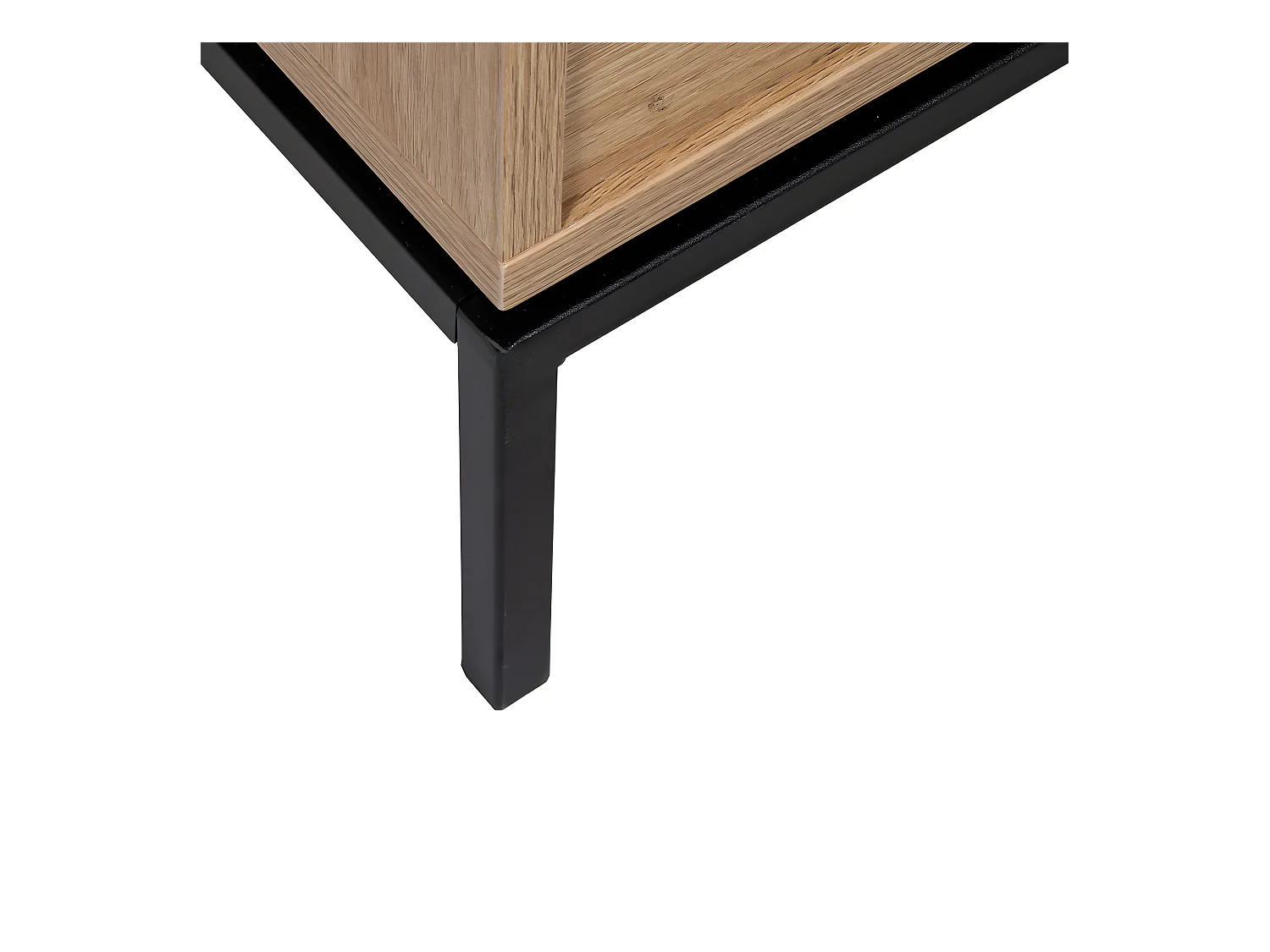 Krokom - Buffet 2 portes en bois et métal L120cm : Couleur - Bois clair