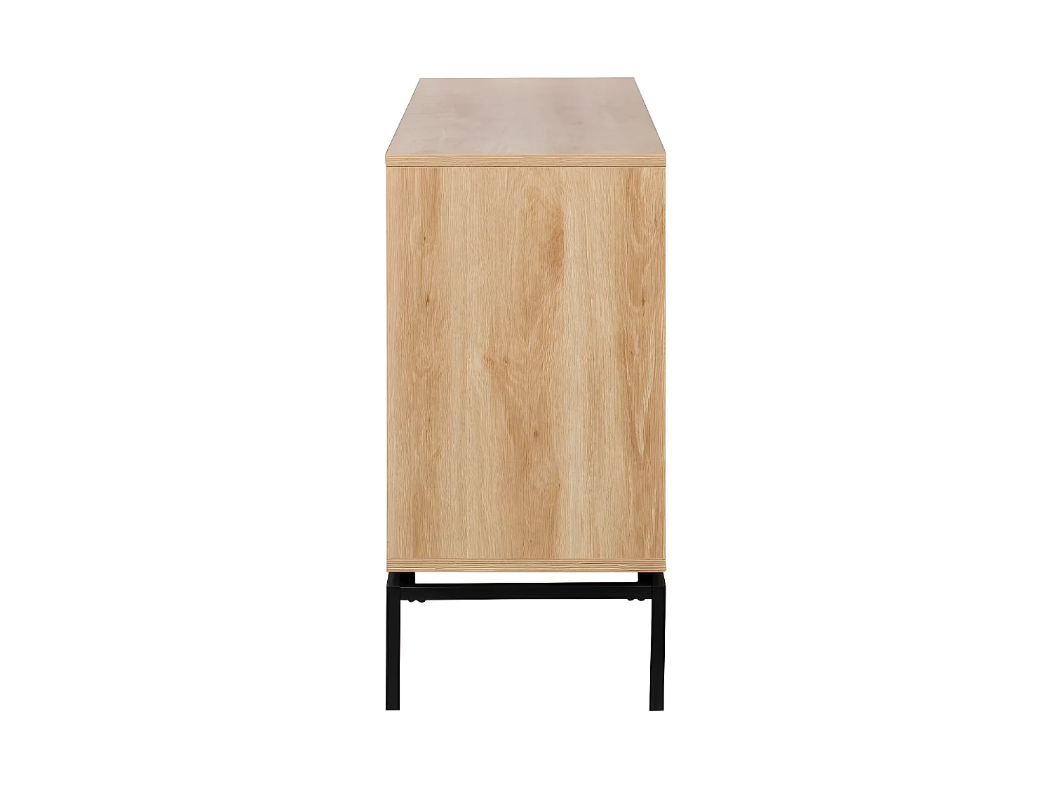 Krokom - Buffet 2 portes en bois et métal L120cm : Couleur - Bois clair