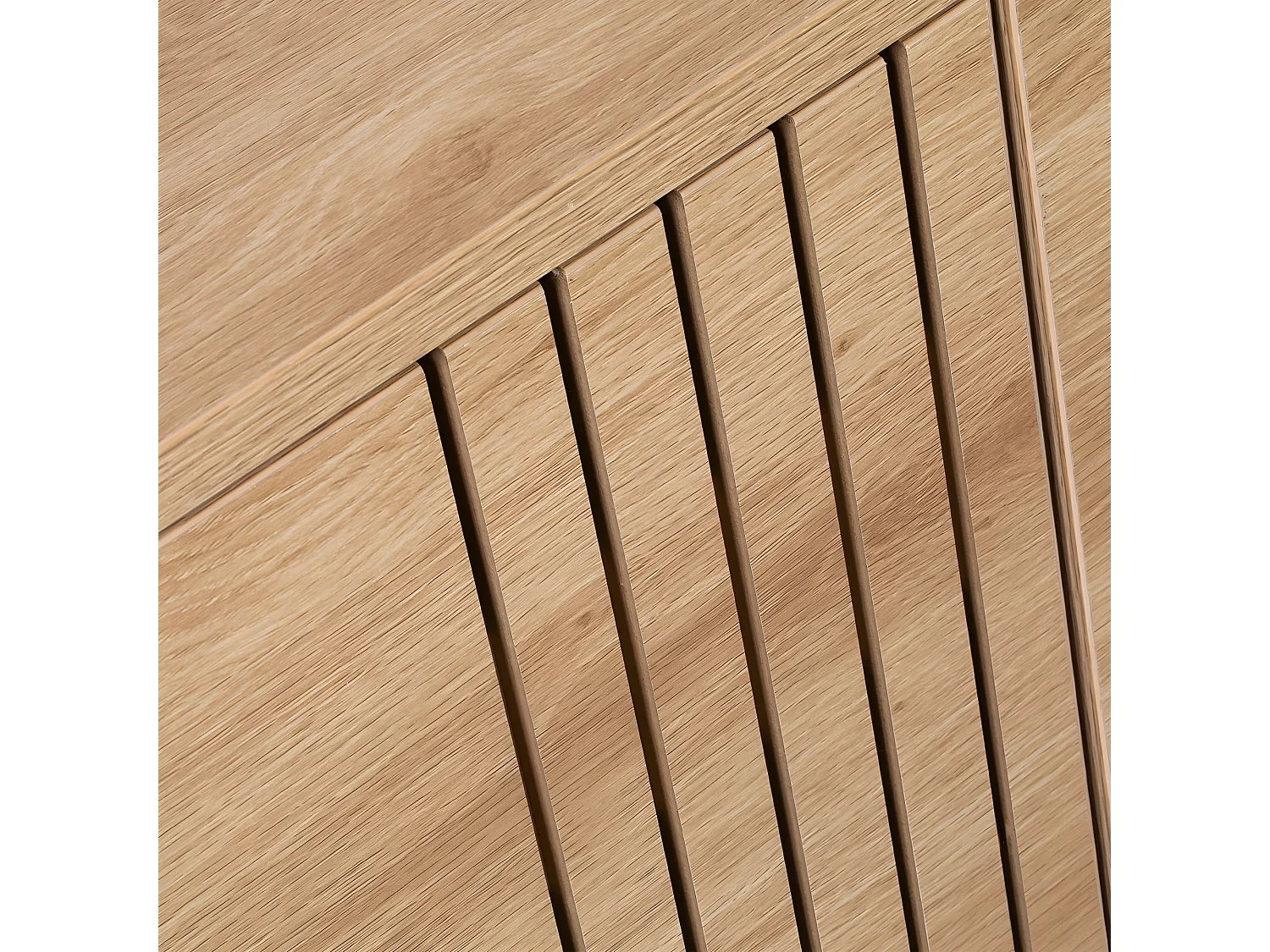 Krokom - Buffet 2 portes en bois et métal L120cm : Couleur - Bois clair