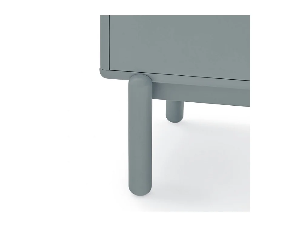 Corvo - Buffet haut 3 portes 3 tiroirs en bois L100cm - Gris clair