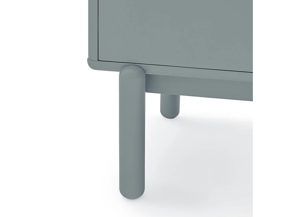 Corvo - Buffet haut 3 portes 3 tiroirs en bois L100cm - Gris clair