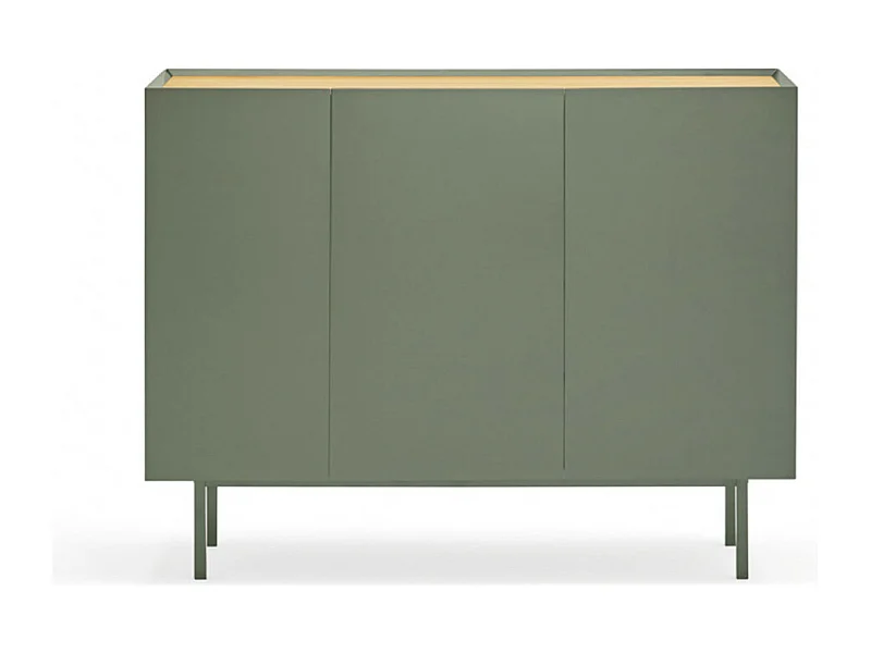 Arista - Buffet en bois 3 portes 3 tiroirs L110cm : Couleur - Vert amande