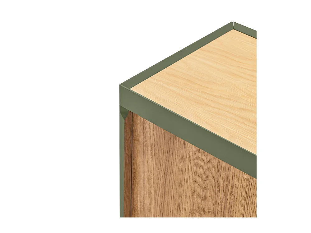 Arista - Buffet en bois 3 portes 3 tiroirs L110cm : Couleur - Vert amande