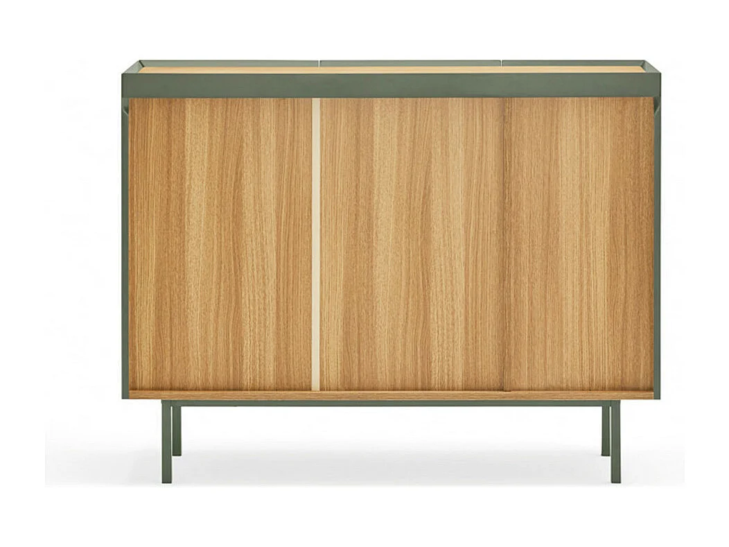 Arista - Buffet en bois 3 portes 3 tiroirs L110cm : Couleur - Vert amande