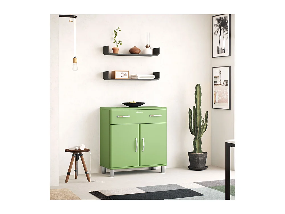 Malibu - Petit buffet vintage L86cm : Couleur - Vert