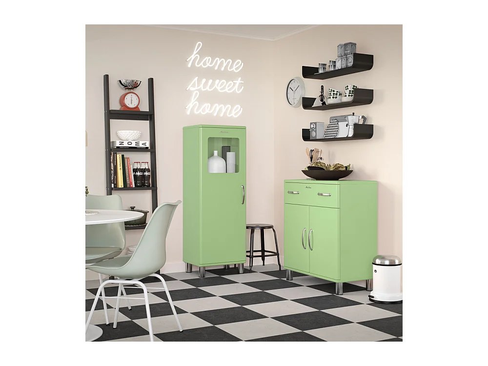 Malibu - Petit buffet vintage L86cm : Couleur - Vert