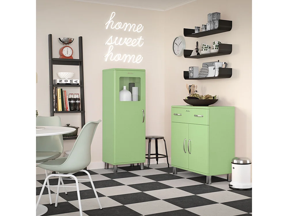 Malibu - Petit buffet vintage L86cm : Couleur - Vert