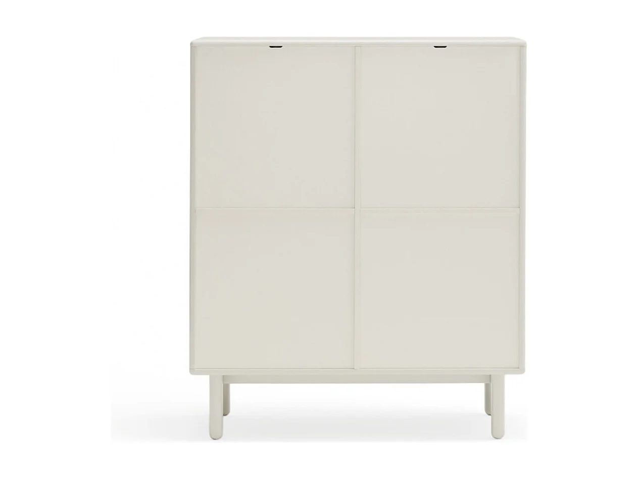 Corvo - Buffet haut 3 portes 3 tiroirs en bois L100cm - Blanc