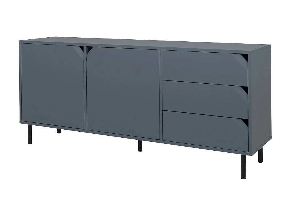 Corner - Buffet 2 portes 3 tiroirs en bois L177cm : Couleur - Bleu marine