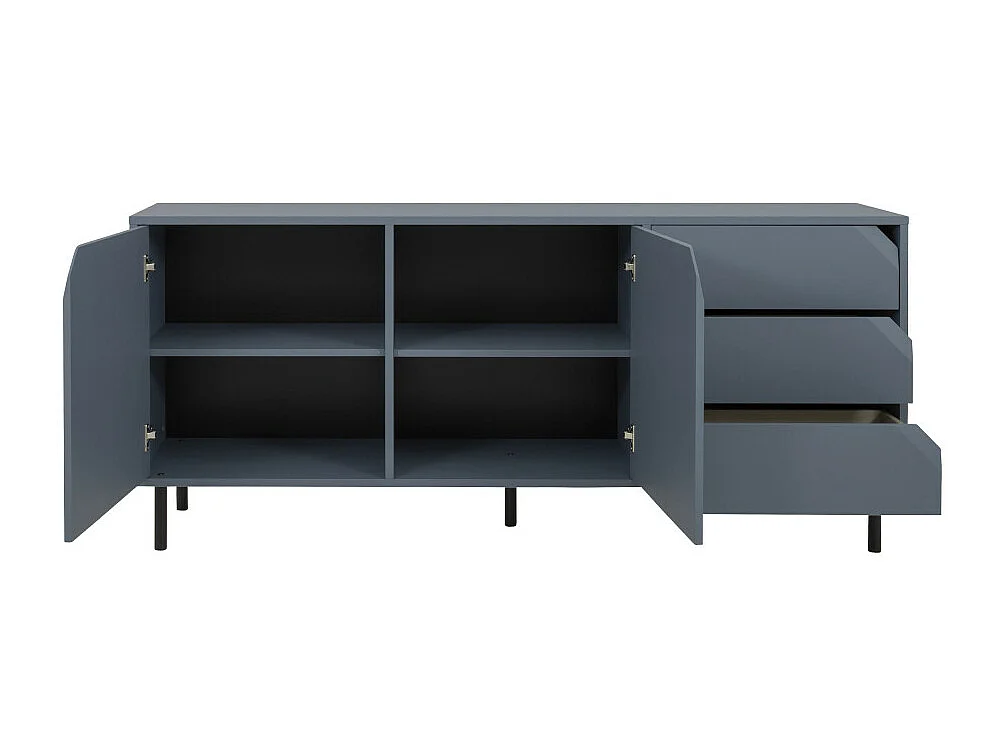 Corner - Buffet 2 portes 3 tiroirs en bois L177cm : Couleur - Bleu marine