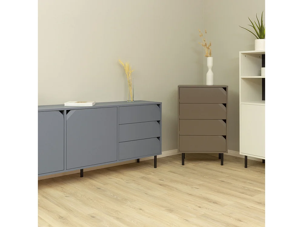 Corner - Buffet 2 portes 3 tiroirs en bois L177cm : Couleur - Bleu marine