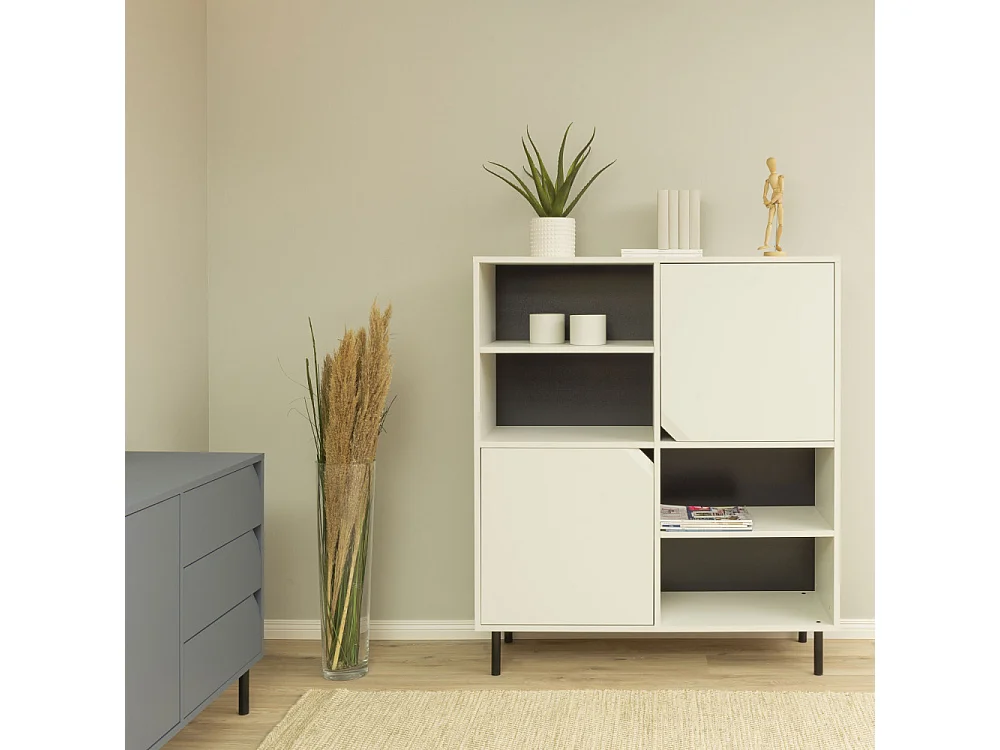 Corner - Buffet 2 portes 3 tiroirs en bois L177cm : Couleur - Bleu marine